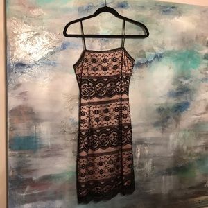 Pink and black cocktail dress